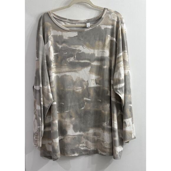 Mountain‎ Hardwear Hoodie Womens 1X Gray Camo Lightweight Long Sleeve UPF Hiking - Picture 1 of 11